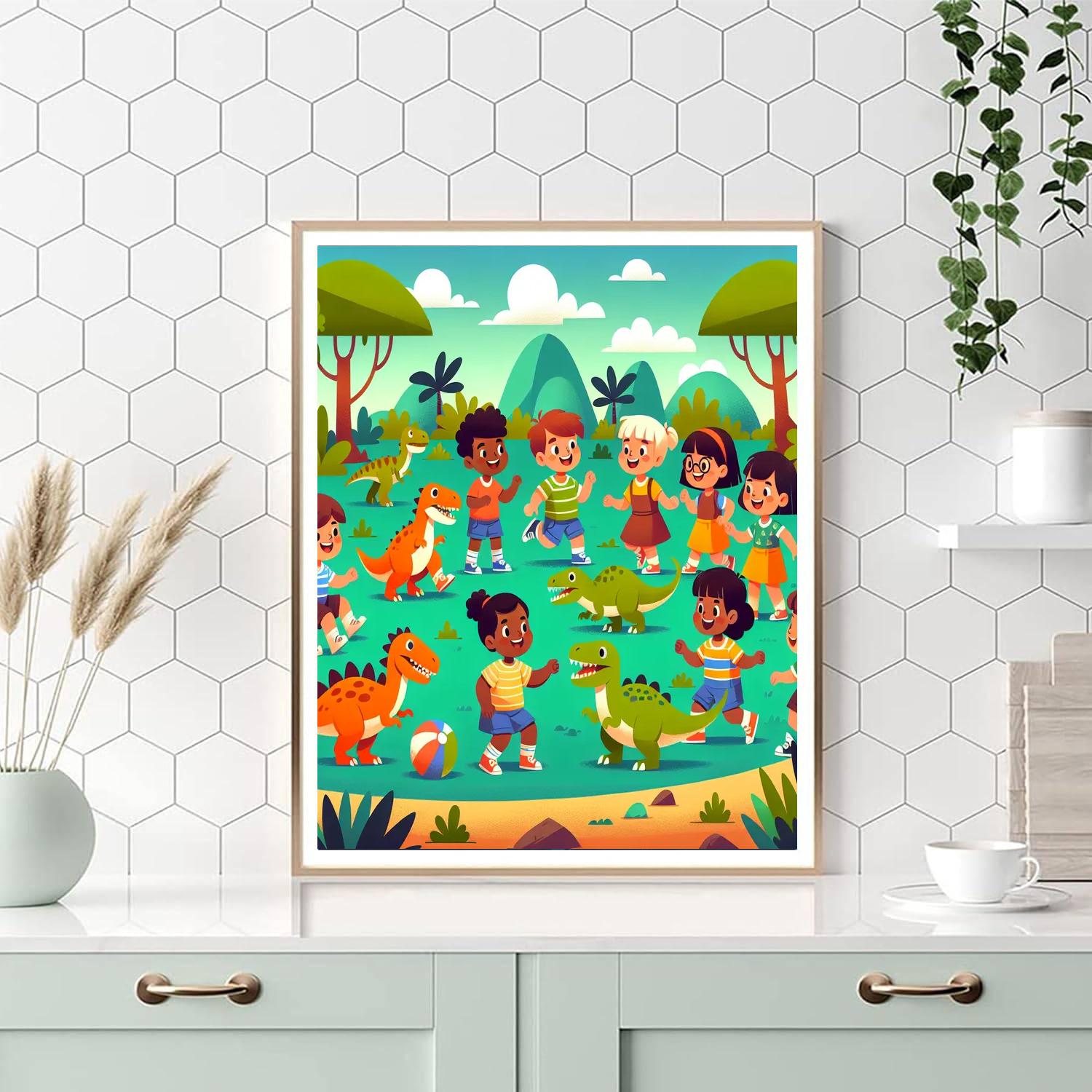 Prehistoric Play Park Number Painting