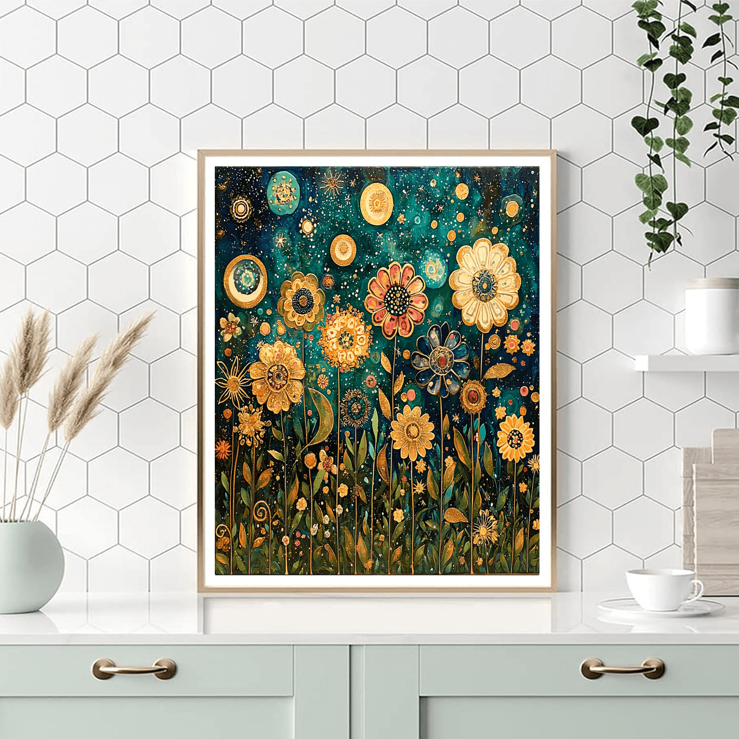 Gustav Klimt Inspired Celestial Gardens  Painting By Numbers Kit