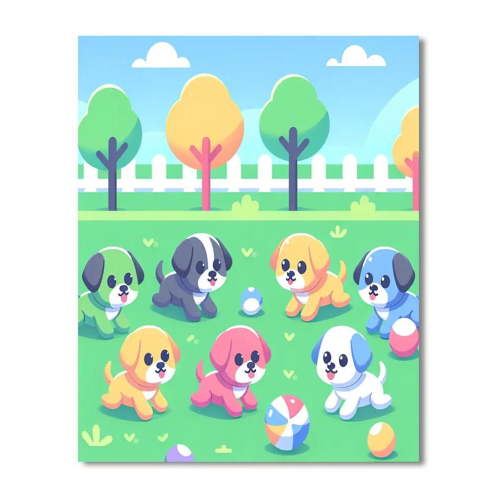 Puppy Playground Fun Paint By Numbers