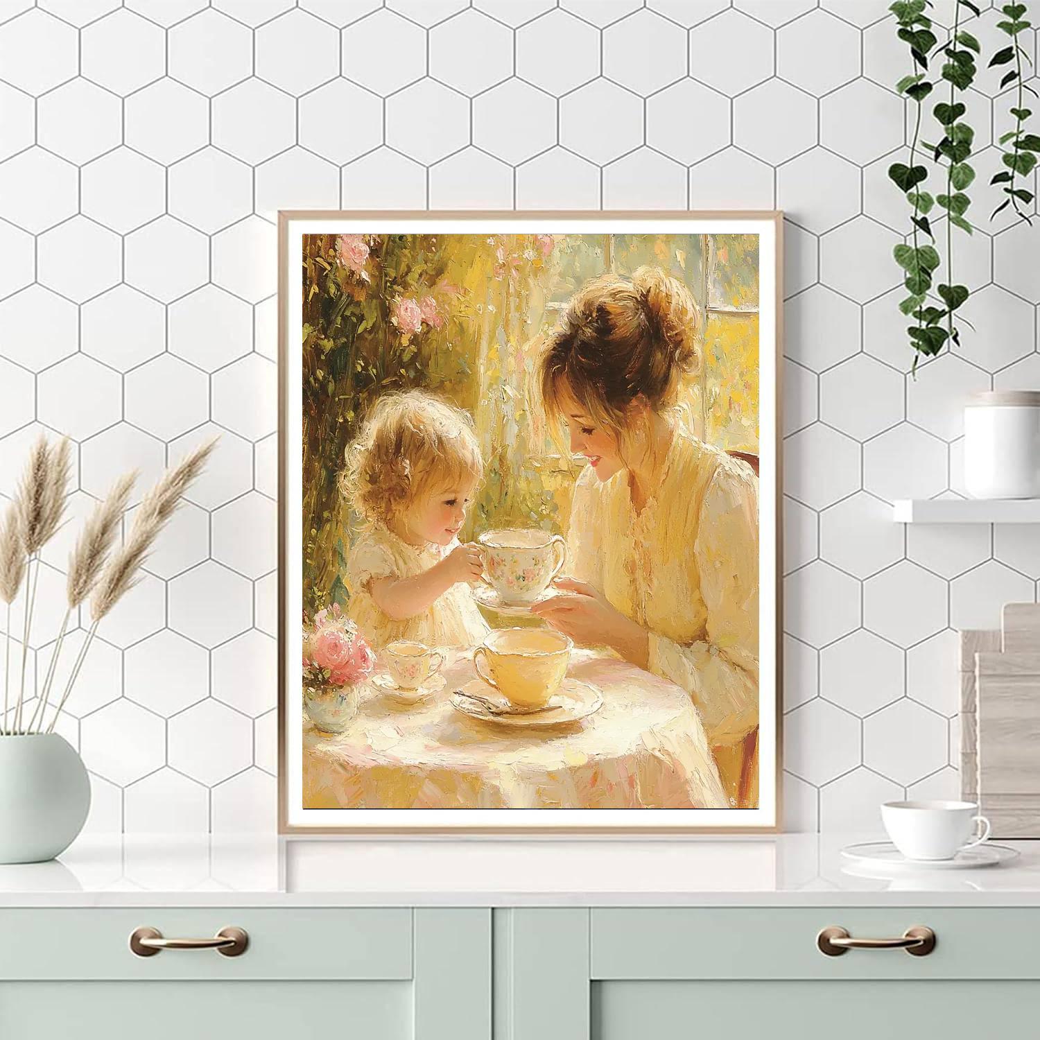 Tea Time With Mother Numbered Painting Kits