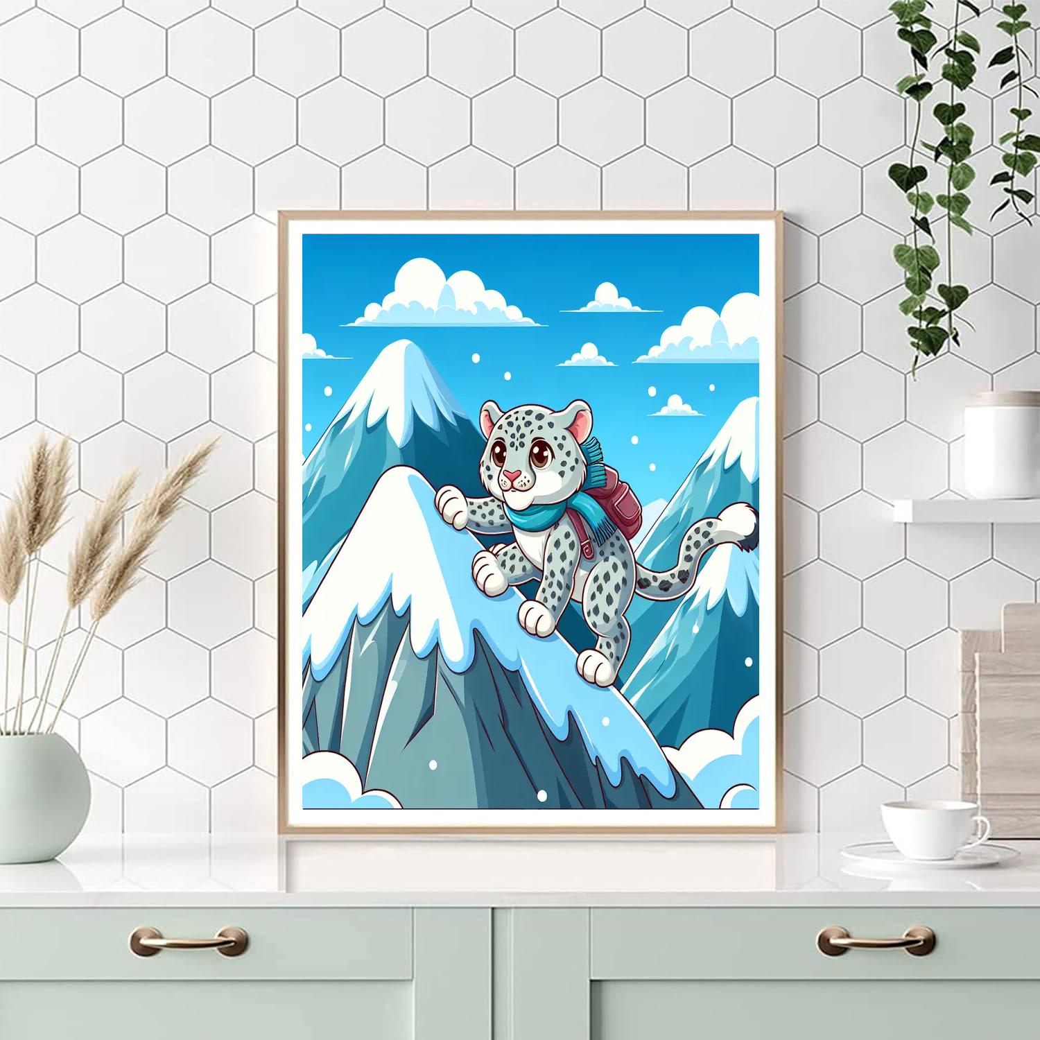 Adventurous Snow Leopard DIY Paint By Numbers