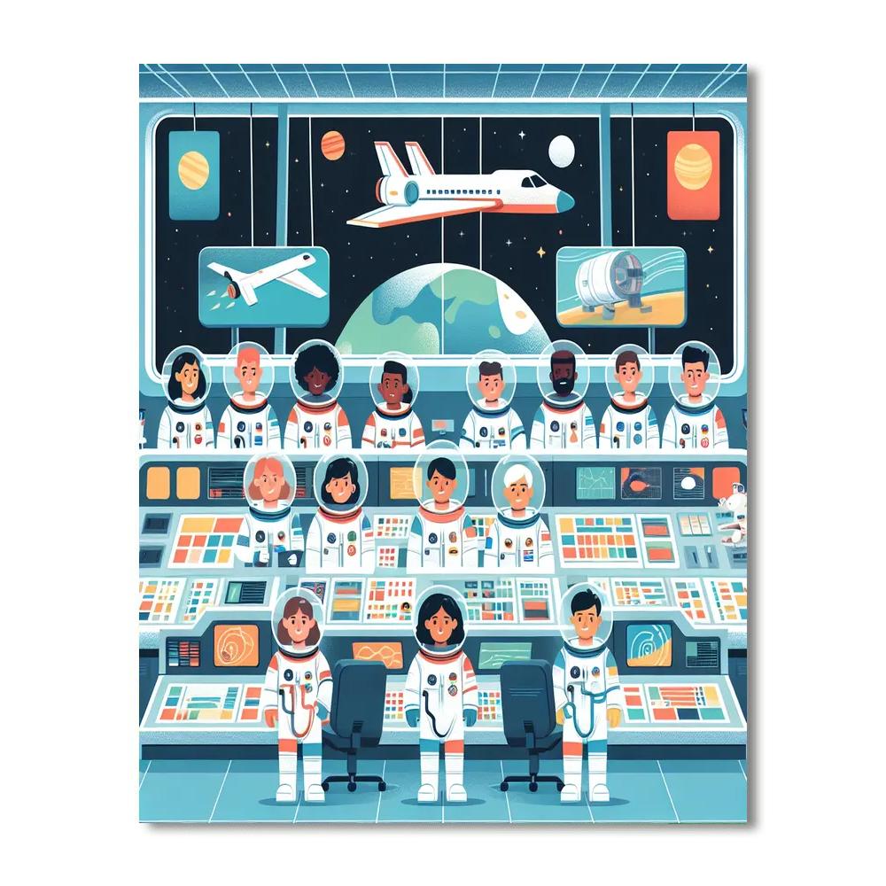 Outer Space Mission Control Painting Number Kit