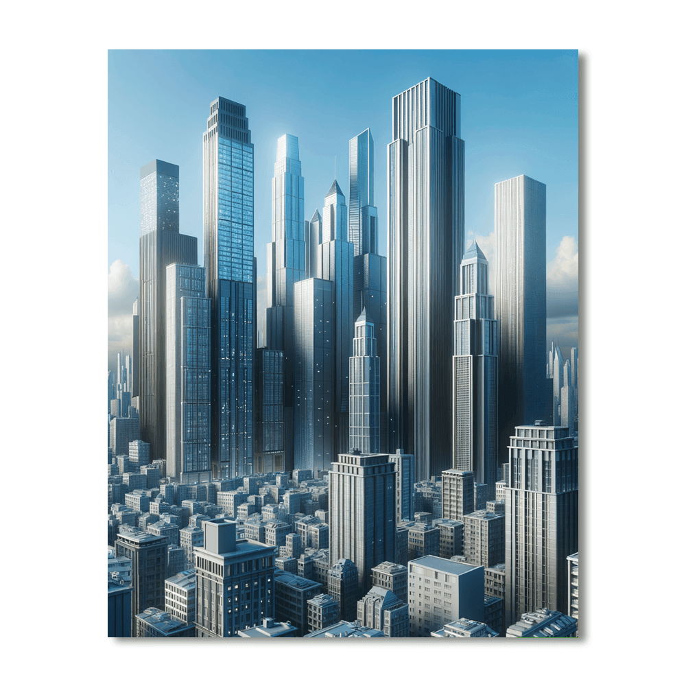 Urban Rooftop Skyline Paint By Color