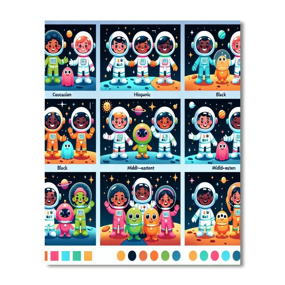 Friendly Space Pioneers Paint By Color