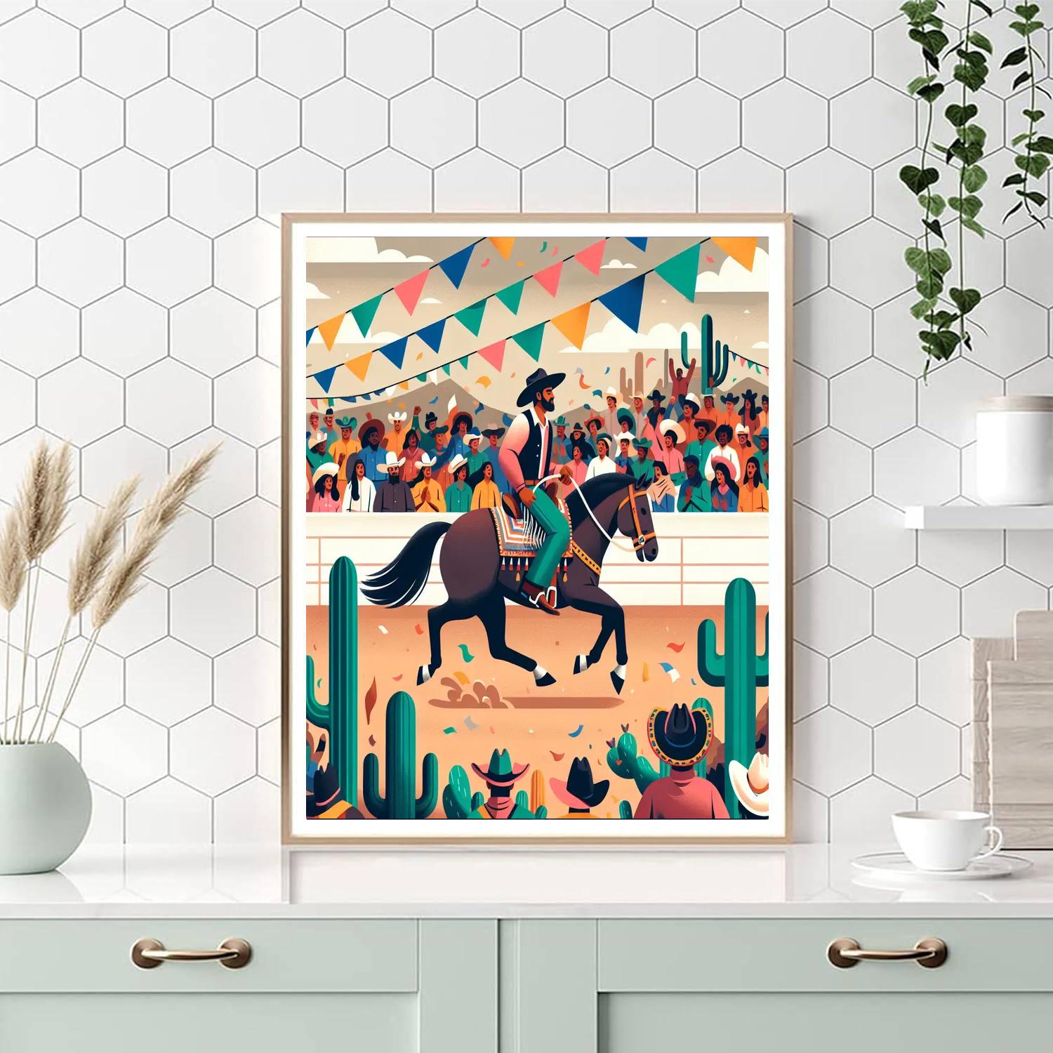 Wild West Rodeo Show Painting Number Kit