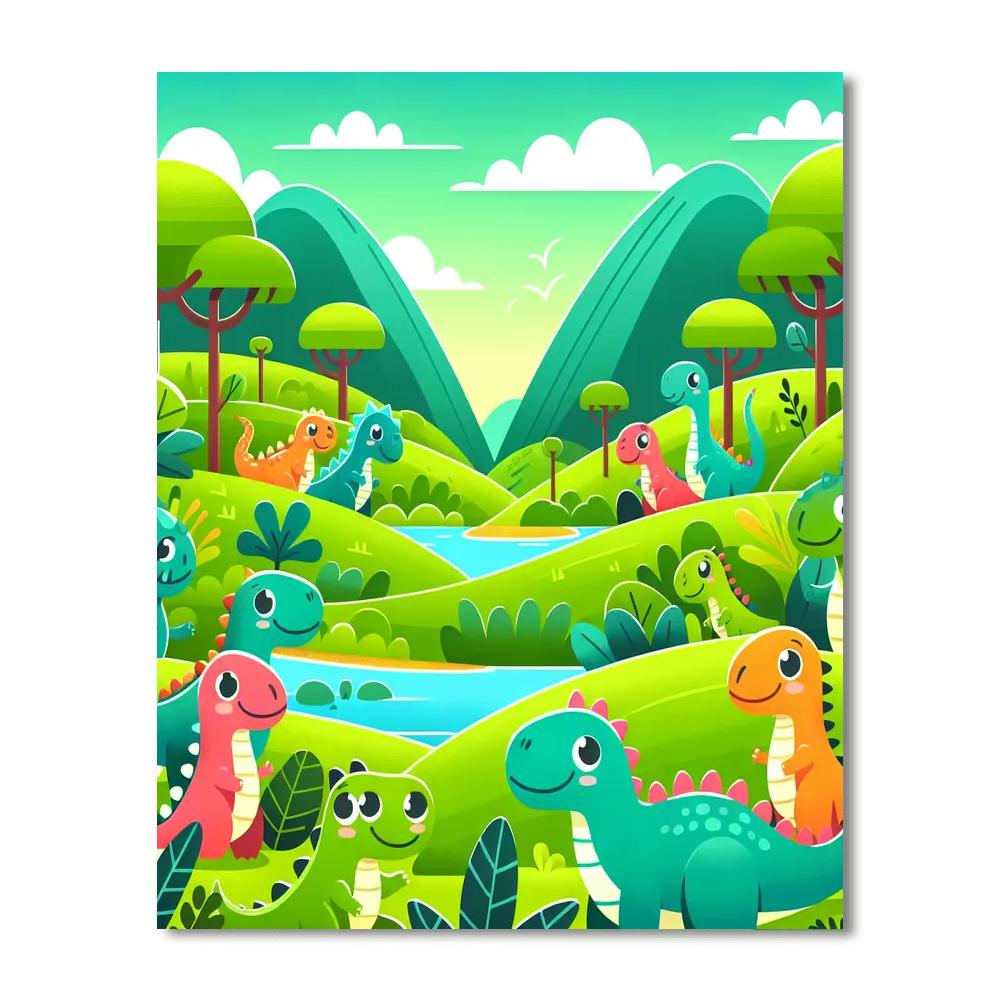 Dinosaurs Roar To Life Paint By Numbers Art