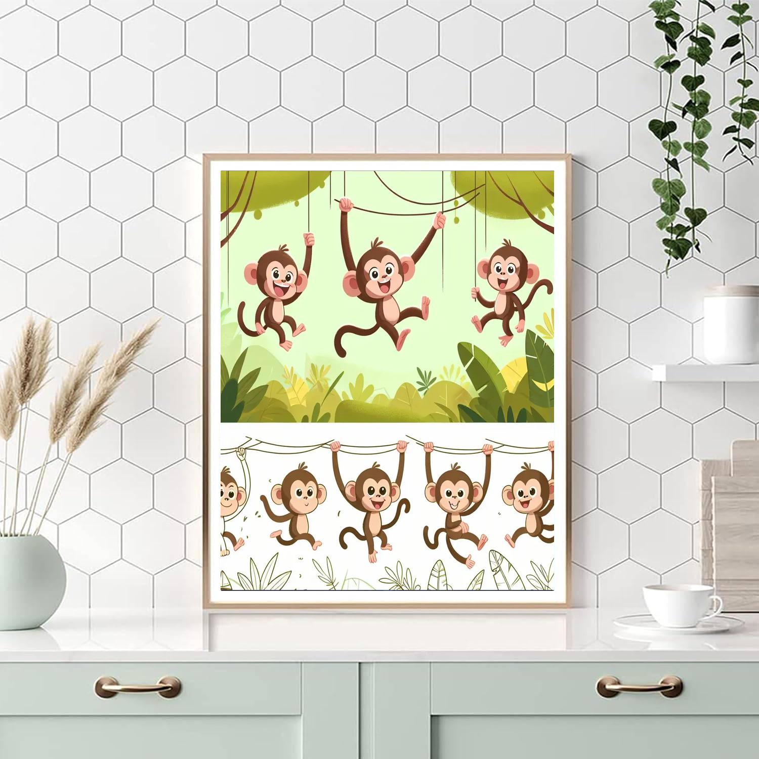 Mischievous Monkey Antics Painting By Numbers Kit