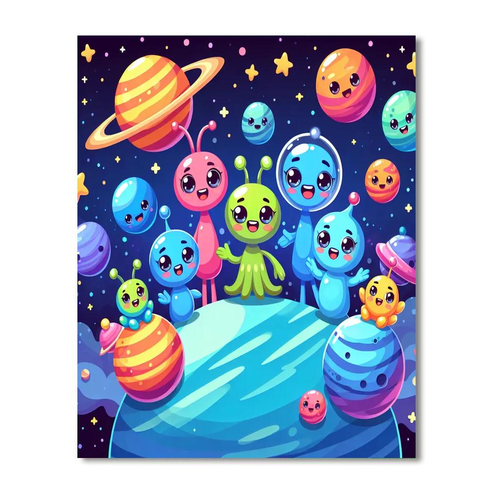 Playful Planet Exploration Painting Number Kit