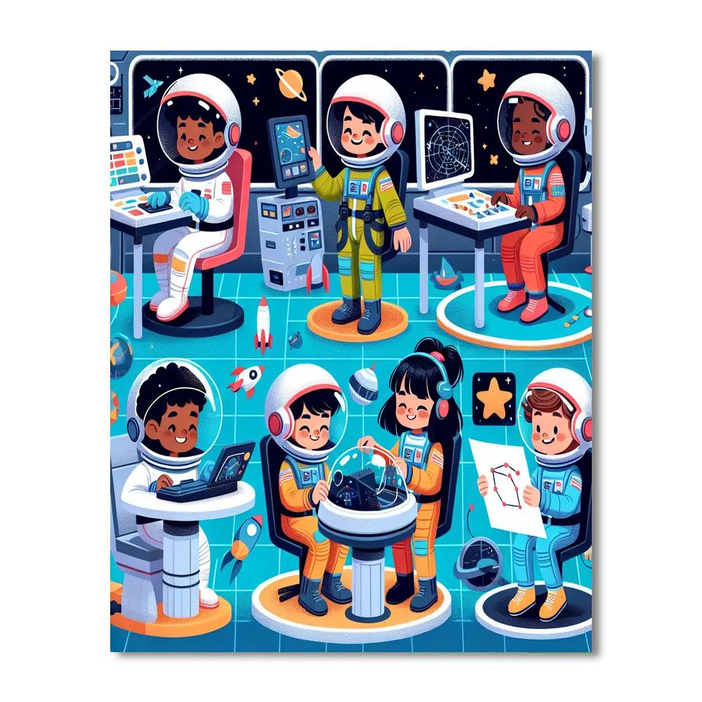 Astronauts In Training Number Painting