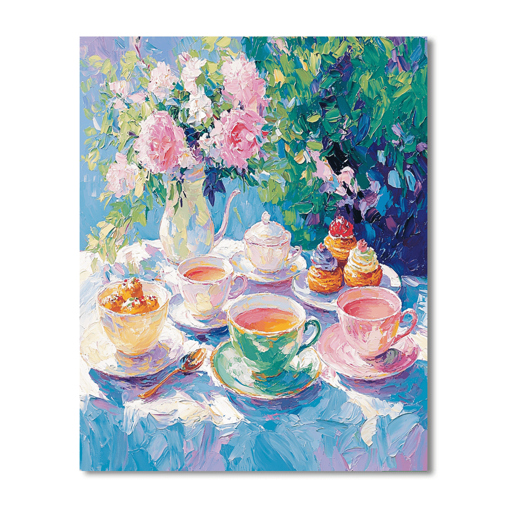 Pierre-Auguste Renoir Inspired Artistic Tea Time  DIY Paint By Numbers