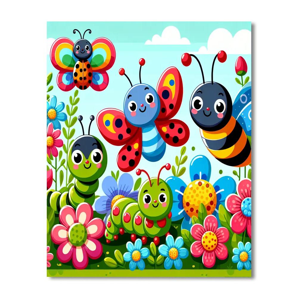 Charming Insects And Bugs Paint By Numbers