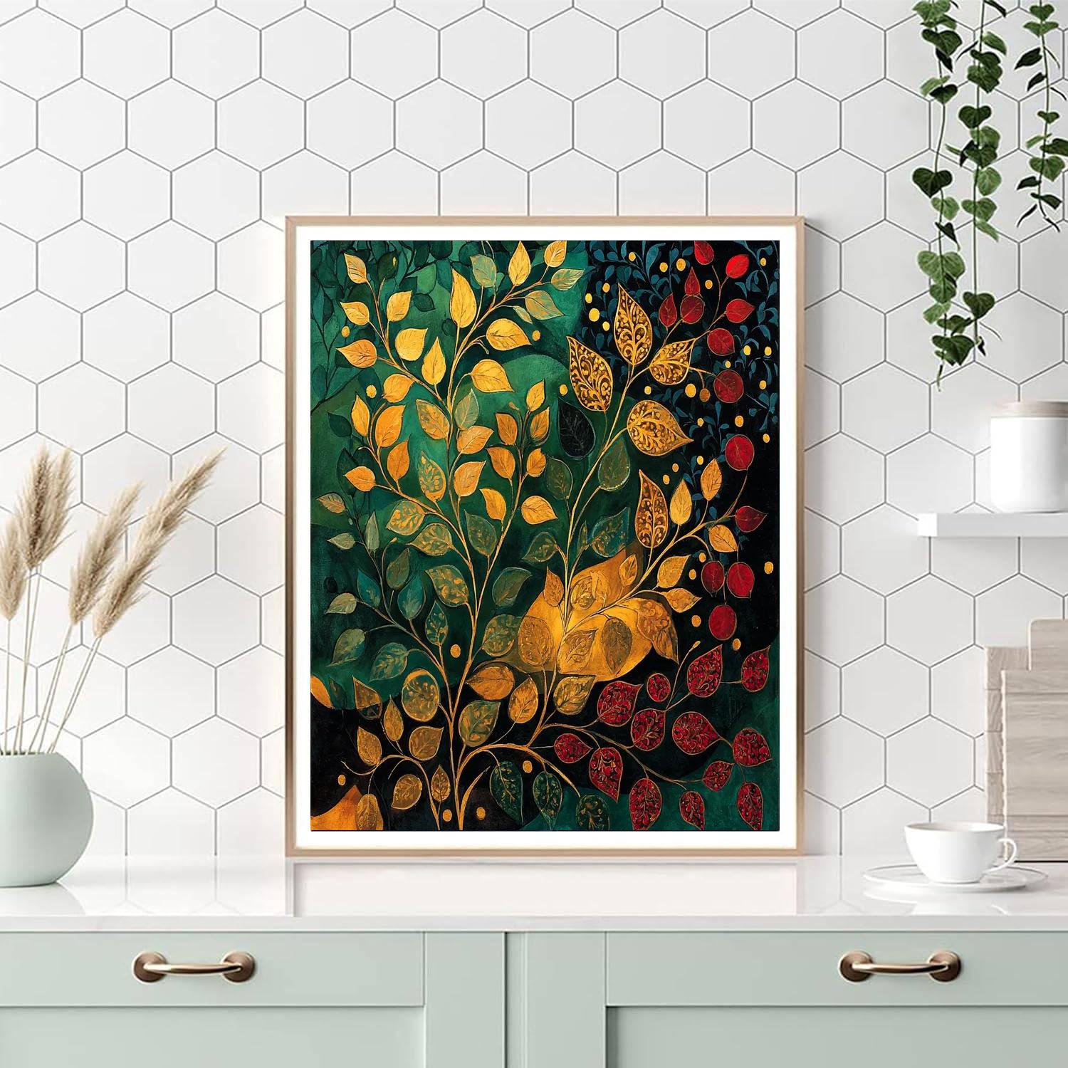 Gustav Klimt Inspired Botanical Melody  Paint By Number