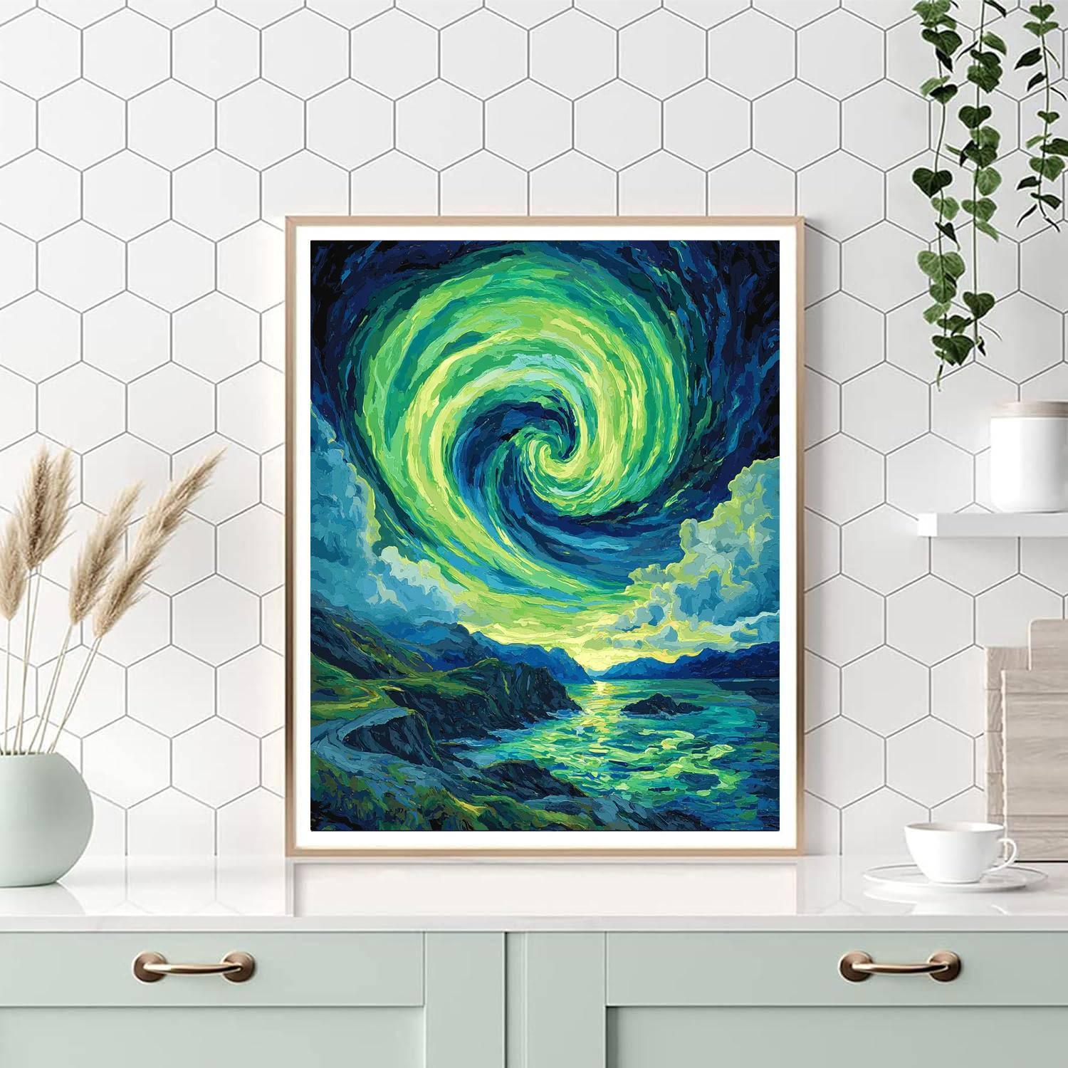 Edvard Munch Inspired Munch's Northern Lights  DIY Paint By Numbers