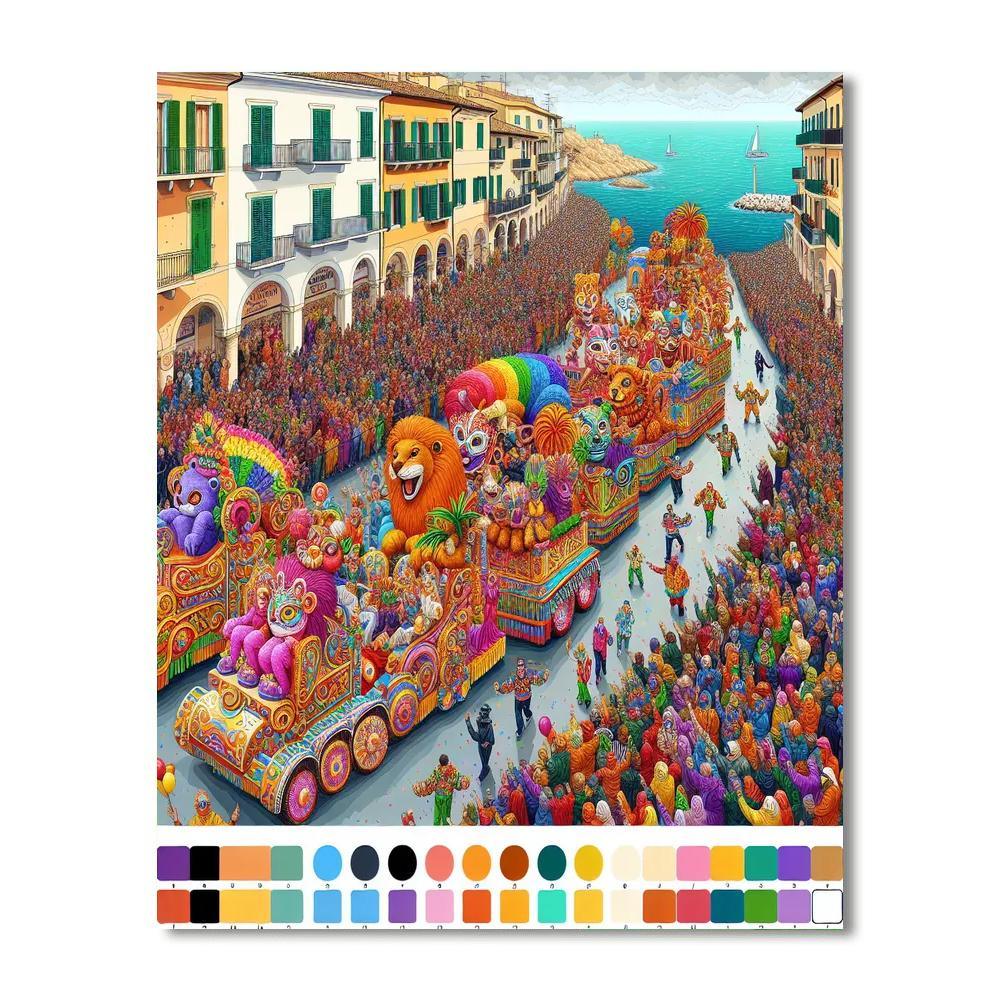 Carnival Of Viareggio - Viareggio Paint By Numbers Art