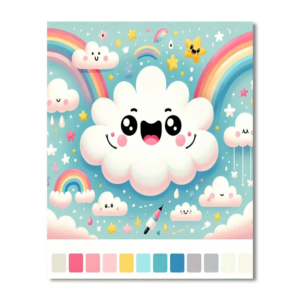 Giggles The Cloud Monster DIY Paint By Numbers