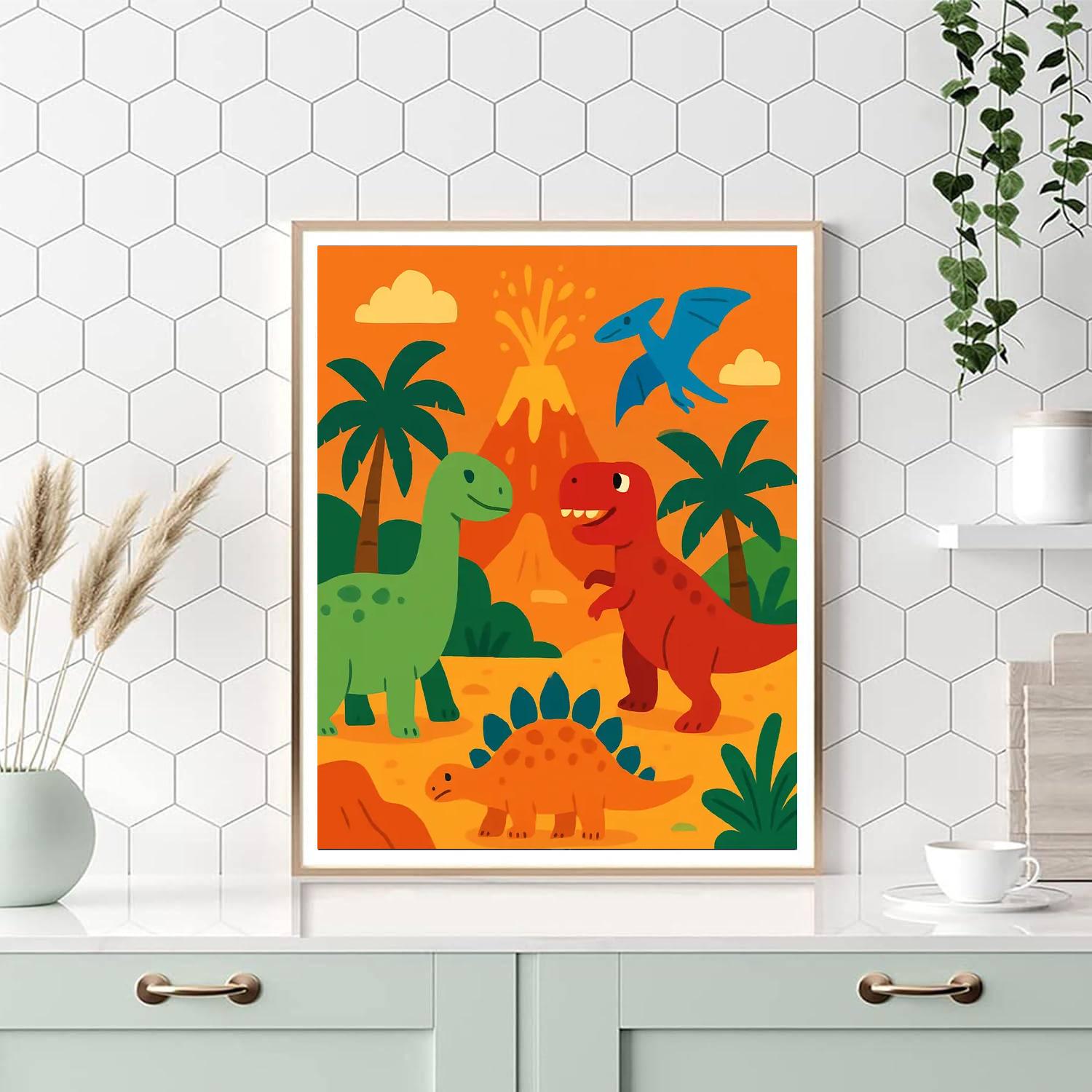 Dinosaur Roar World Painting By Numbers Kit