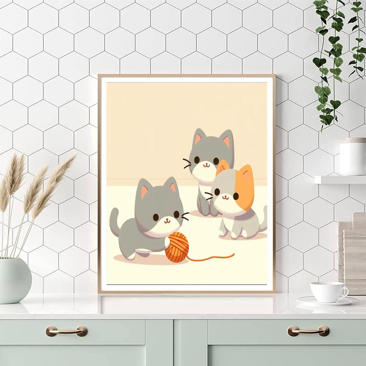 Playful Kitten Caper Numbered Painting Kits