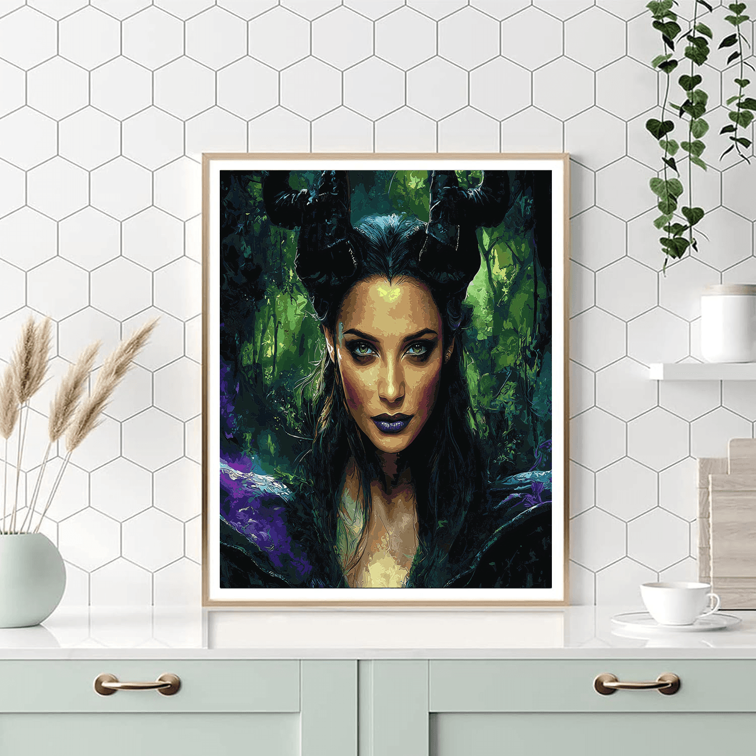 Angelina Jolie: The Protector In The Face Of Maleficent Paint By Color