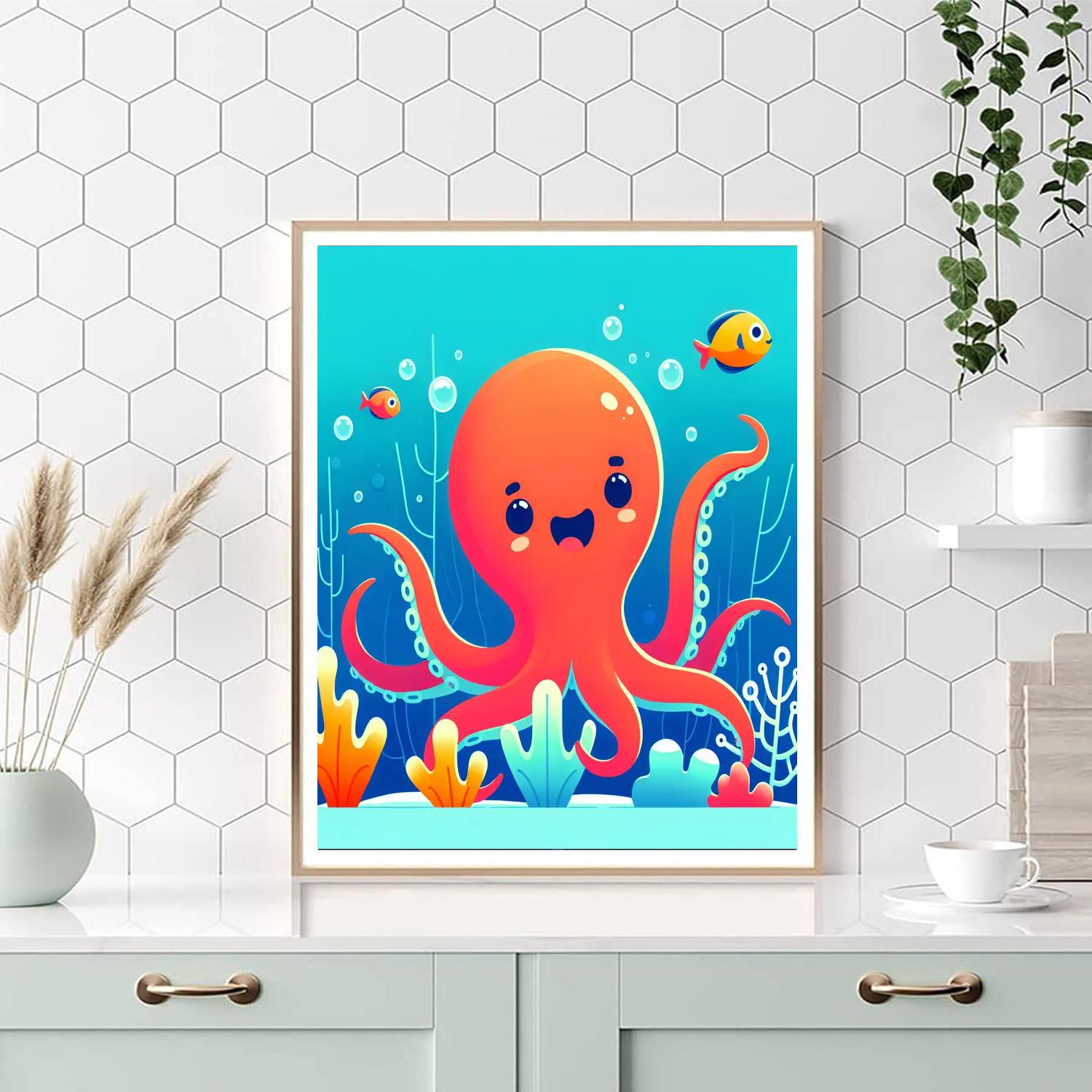 Happy Little Octopus Numbered Painting Kits