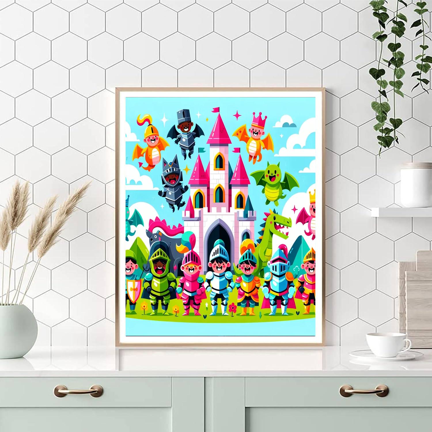 Creative Castle Construction Painting Number Kit
