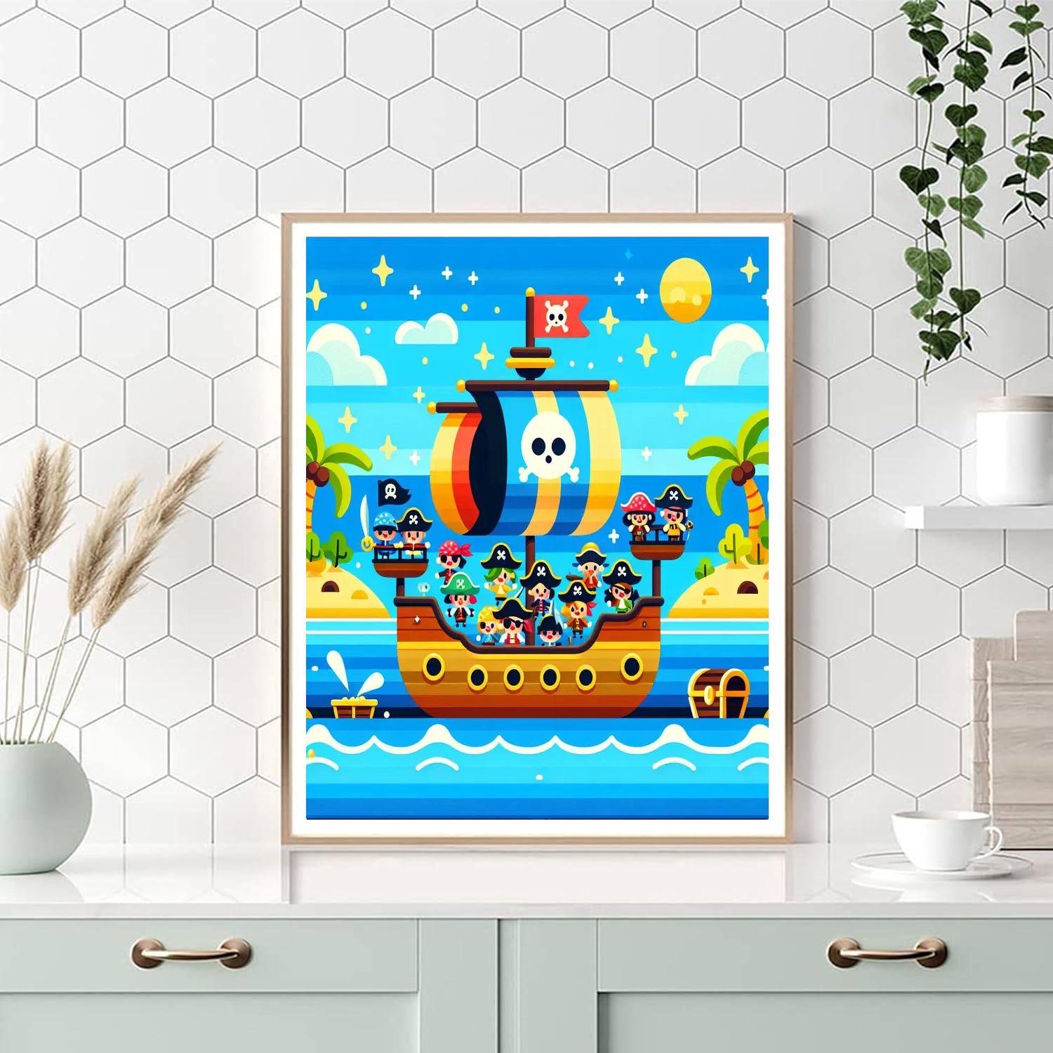 Historic Pirate Adventure Painting By Numbers Kit