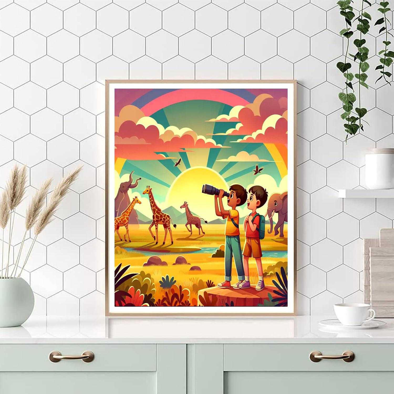 Crimson Sunset Safari Numbered Painting Kits