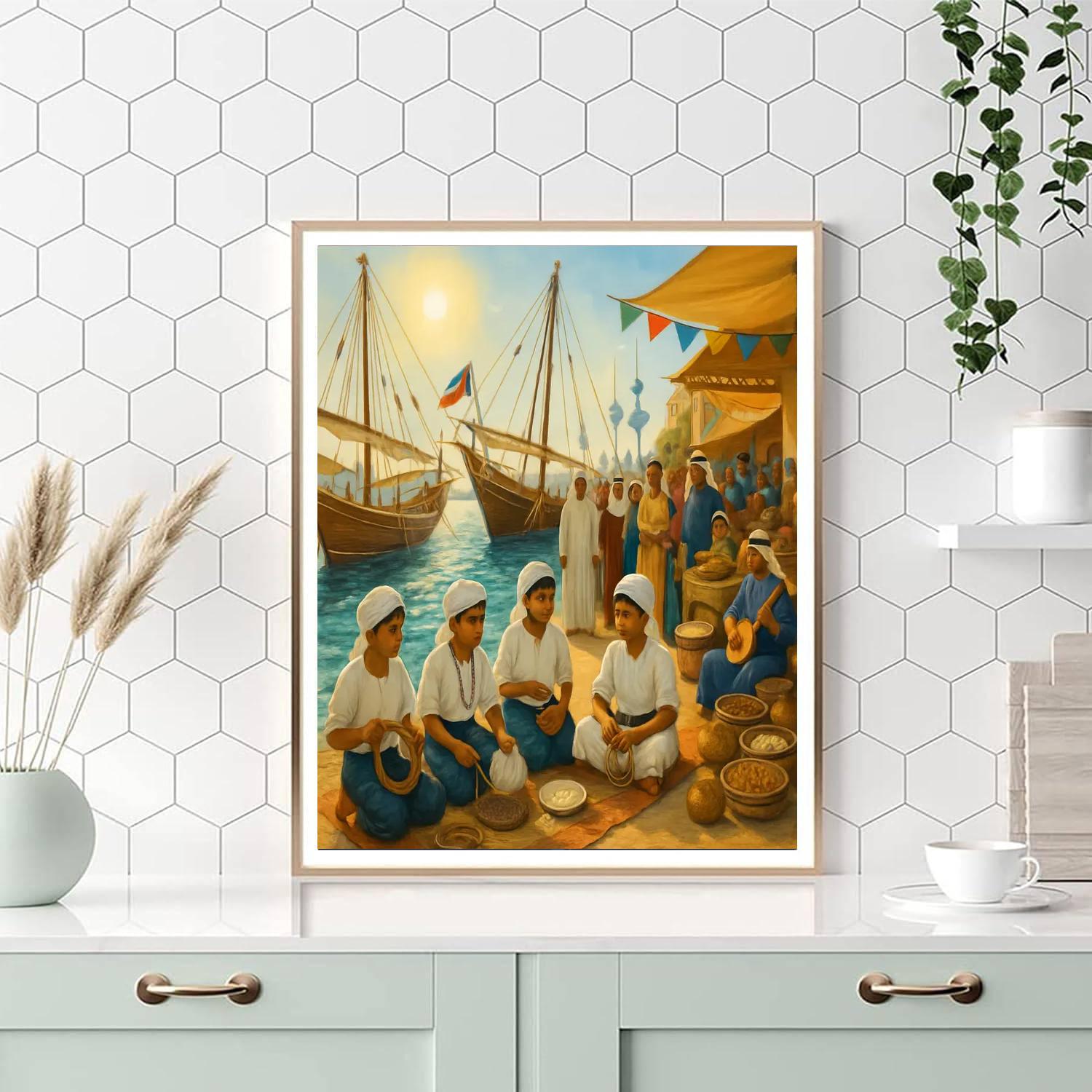 Kuwait Pearl Diving Festival DIY Paint By Numbers