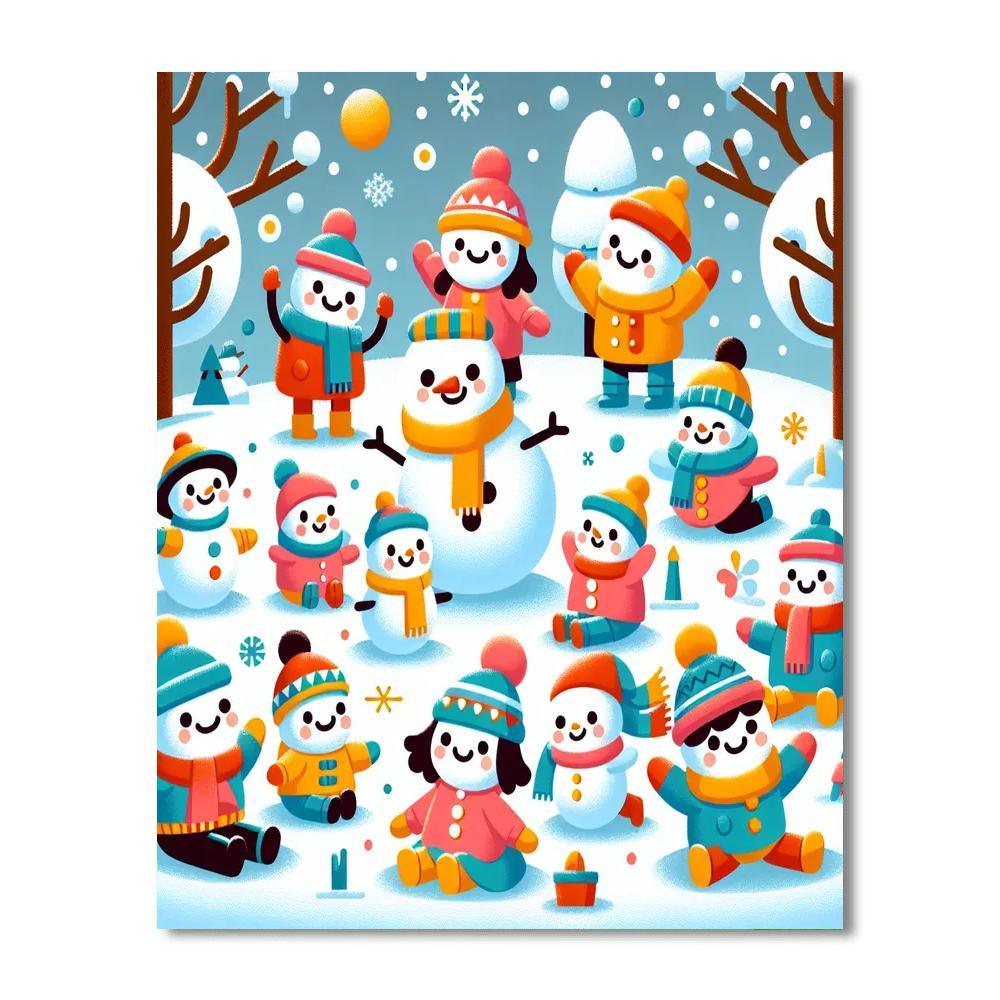 Giggling Snow Friends Numbered Painting Kits