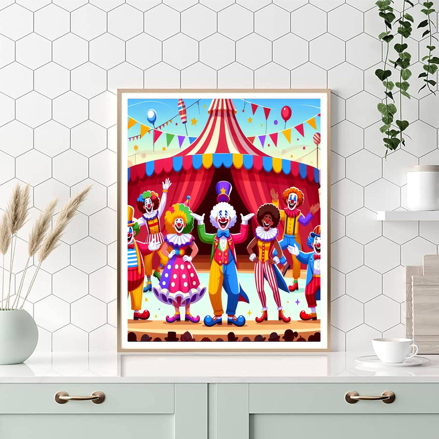 Hilarious Clown Circus Painting Number Kit