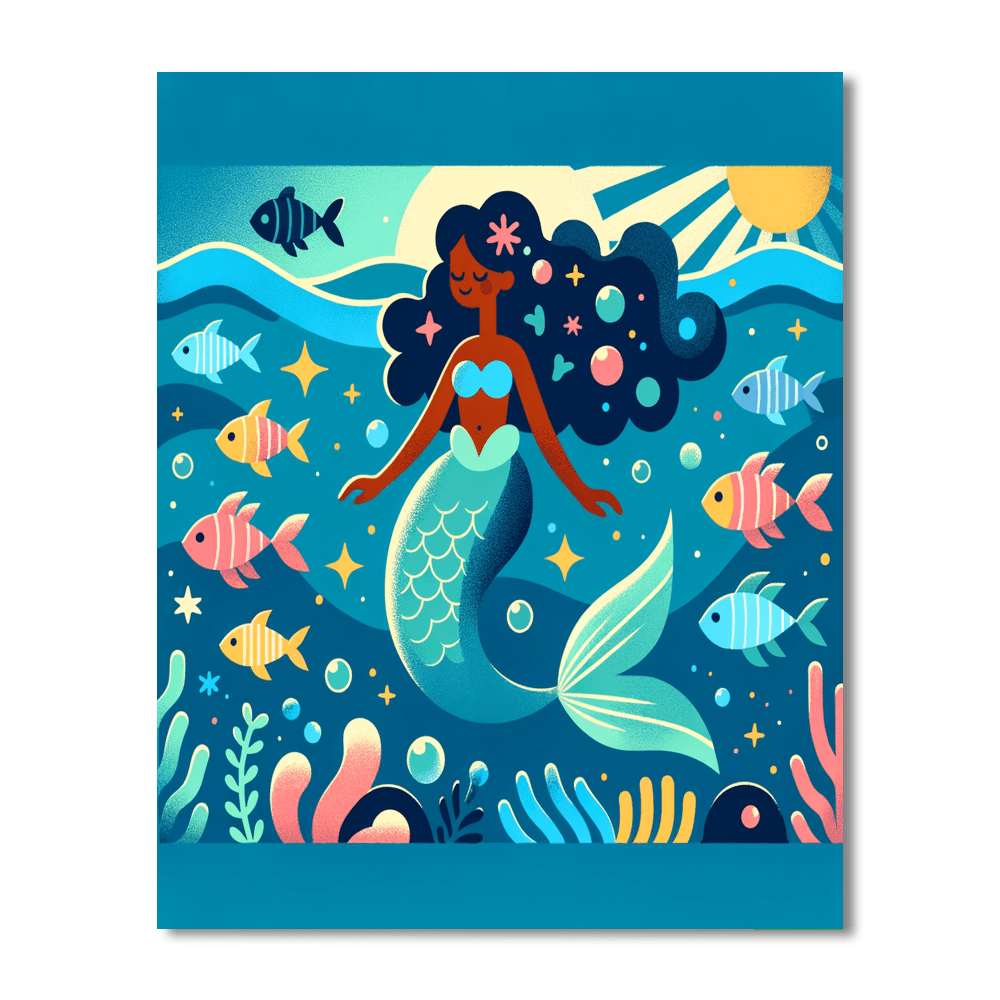 Playful Mermaid Painting By Numbers Kit