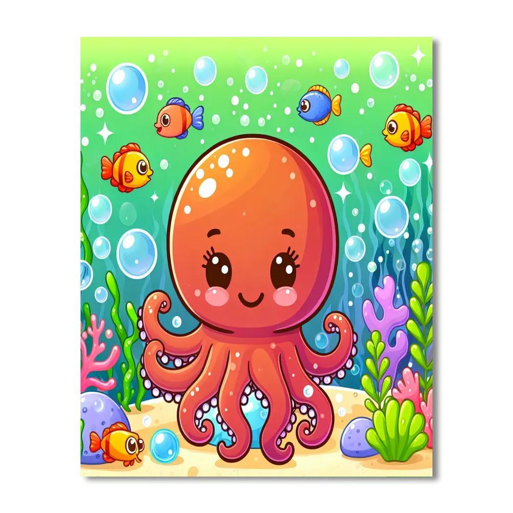 Bubbles And Ocean Fun Painting Number Kit