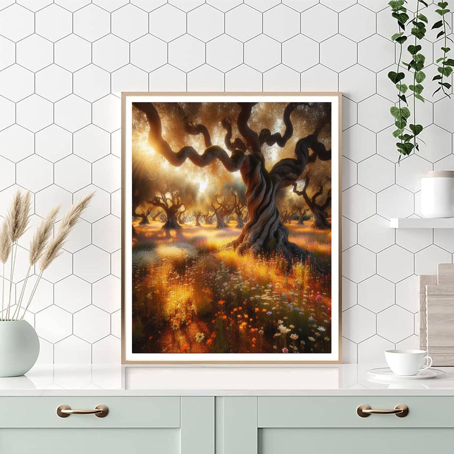 Ancient Olive Grove Peace Painting By Numbers Kit