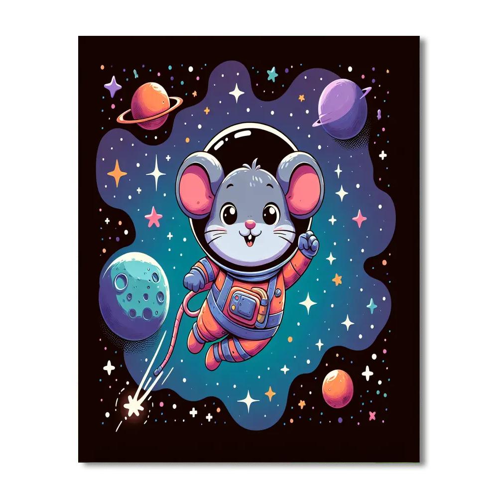Space Explorer Mouse Paint By Numbers Art