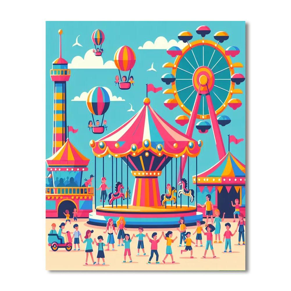 Fun Fairground Rides Numbered Painting Kits