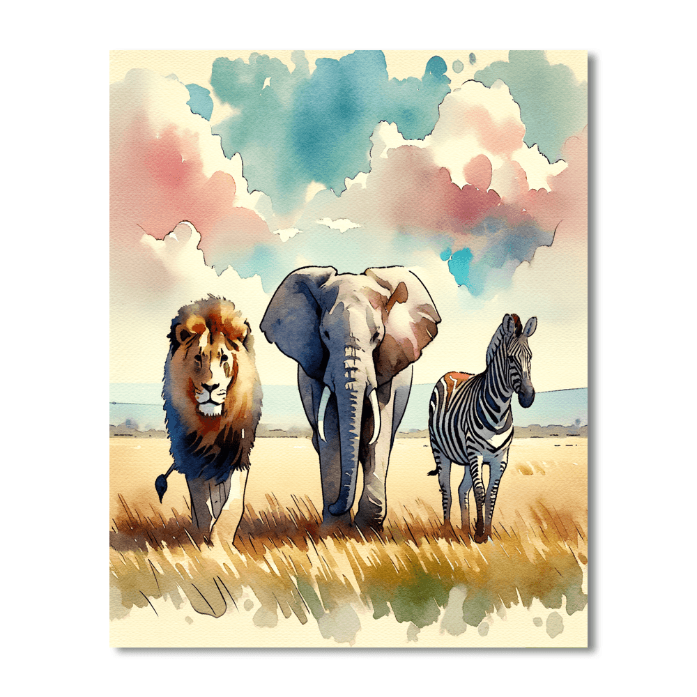 Safari Animal Quest Adventure - DIY Painting By Numbers Kit