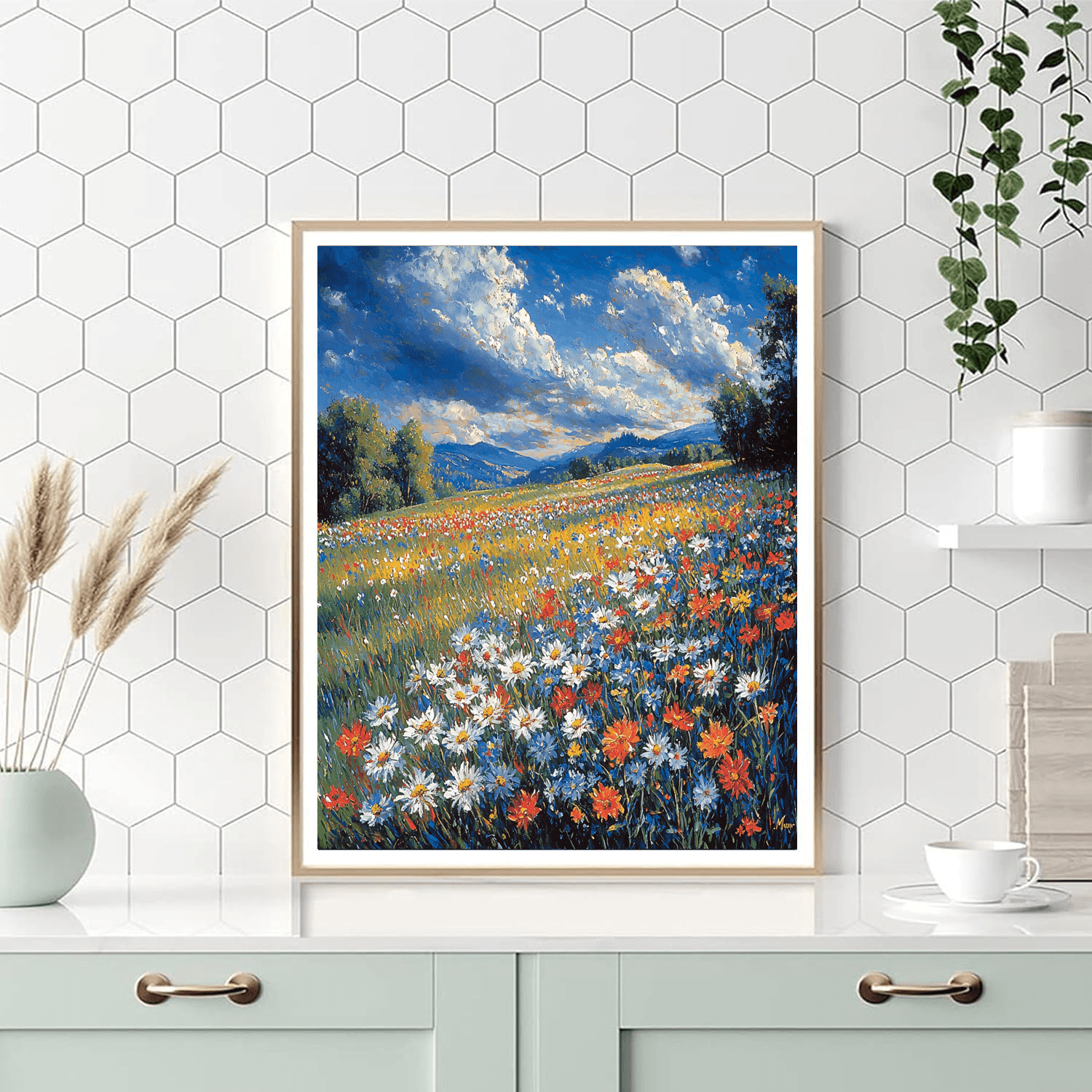 Claude Monet Inspired Colorful Meadows  Numbered Painting Kits