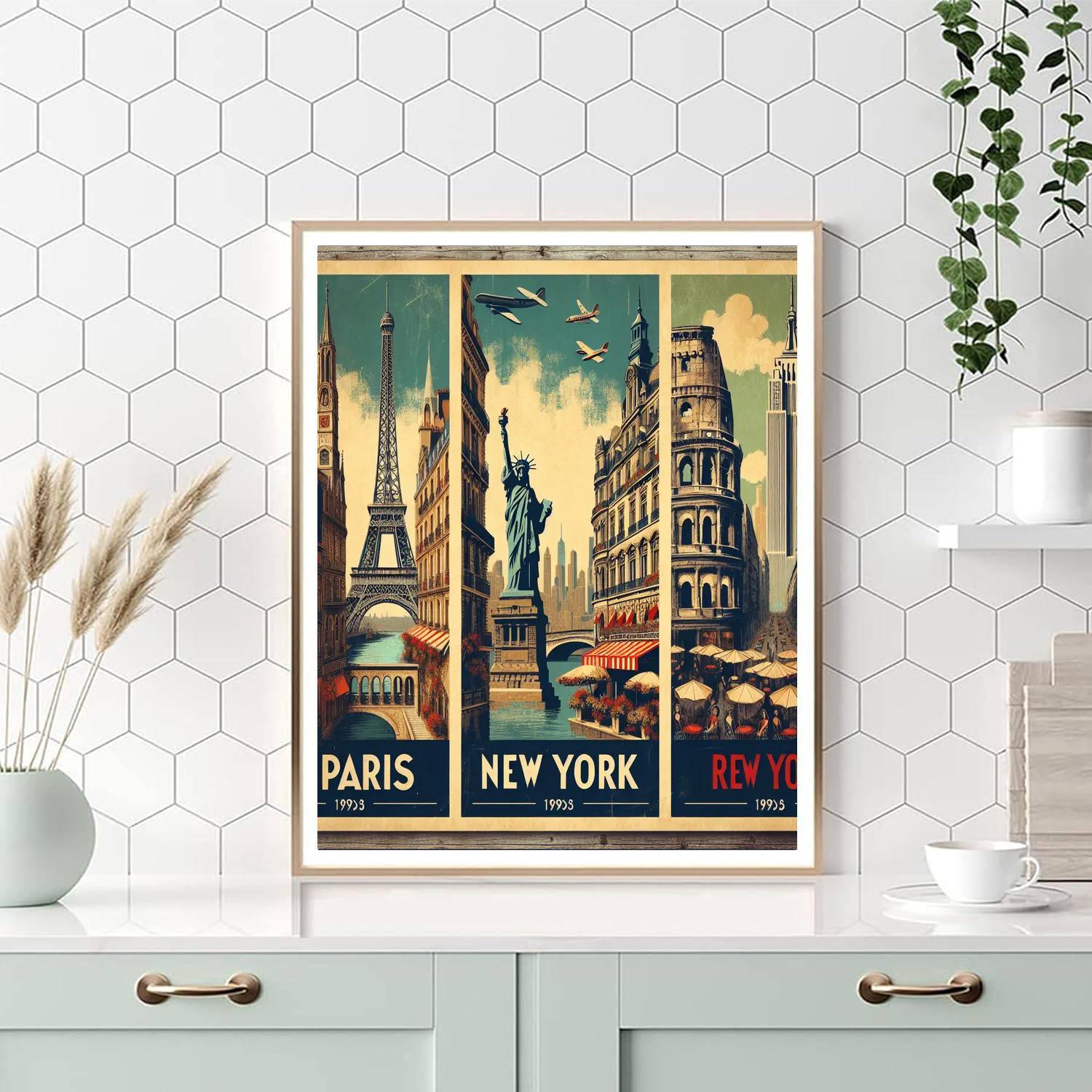 Vintage Travel Poster Series Paint By Number