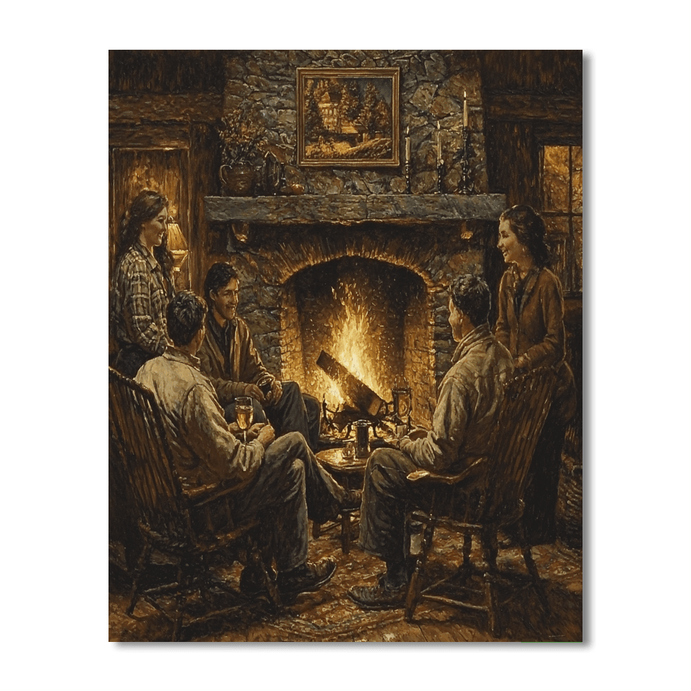Norman Rockwell Inspired Fireside Chats  Paint By Color