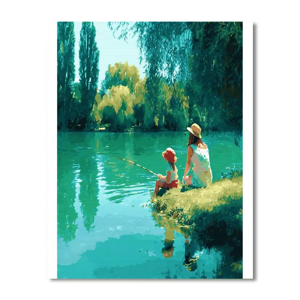 Fishing Together Number Painting