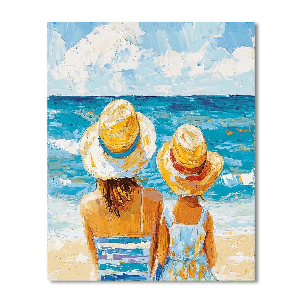 Joyful Footsteps In The Sand Painting By Numbers Kit