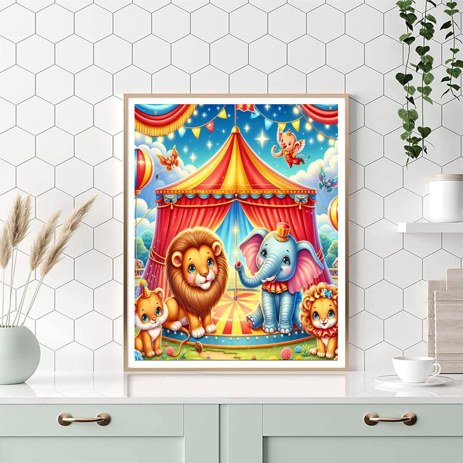 Charming Animal Circus Paint By Numbers