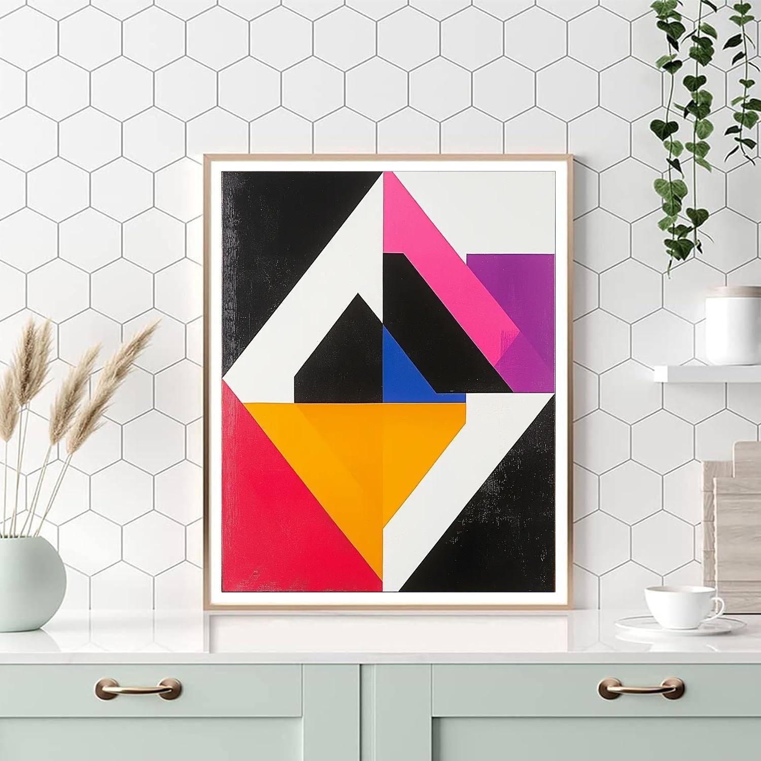 Kazimir Malevich Inspired Harmony Of Geometric Shapes  Number Painting