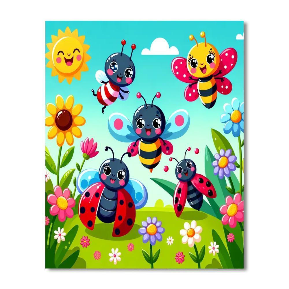 Joyful Garden Bugs Number Painting