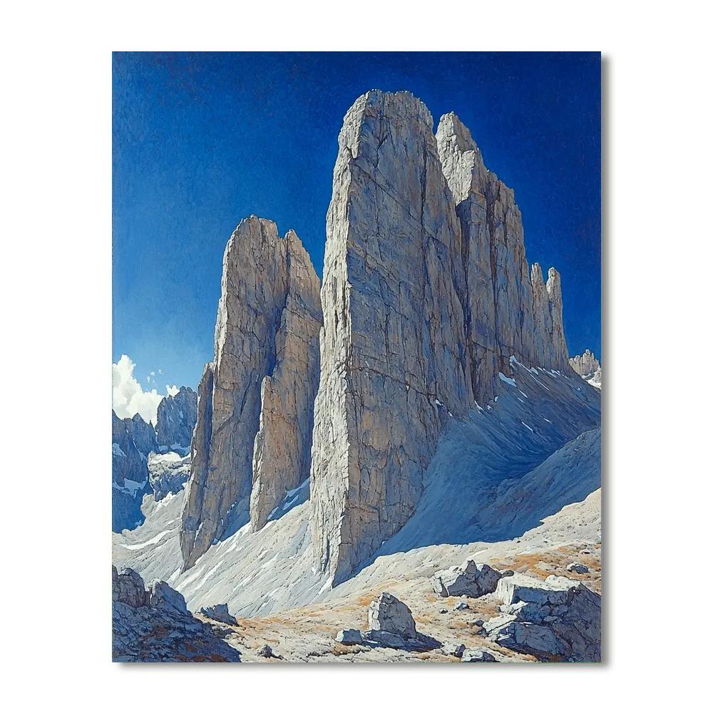 Michelangelo Inspired Timeless Mountain Range  Paint By Numbers