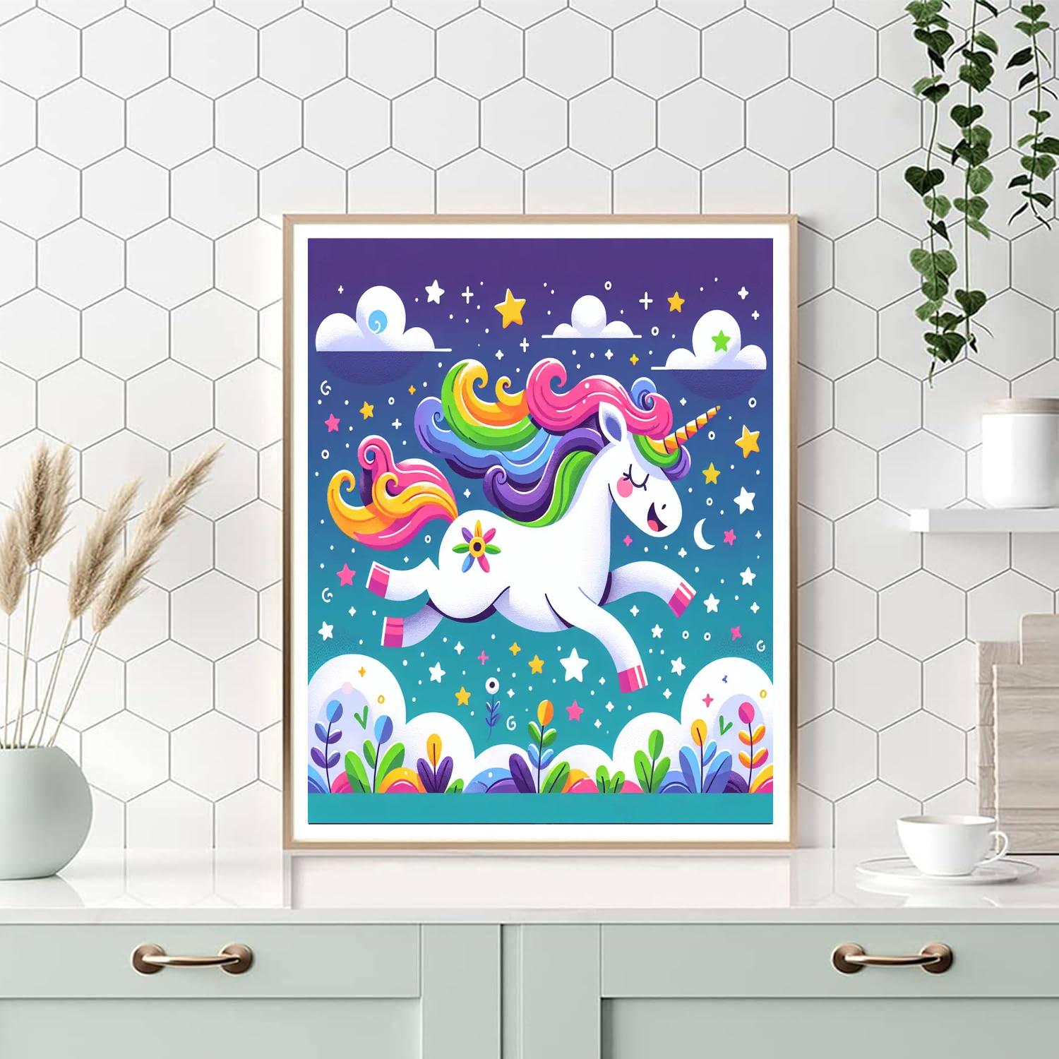 Mystic Unicorn Fantasy Number Painting