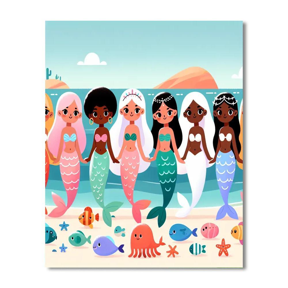 Seaside Mermaid Parade Paint By Color