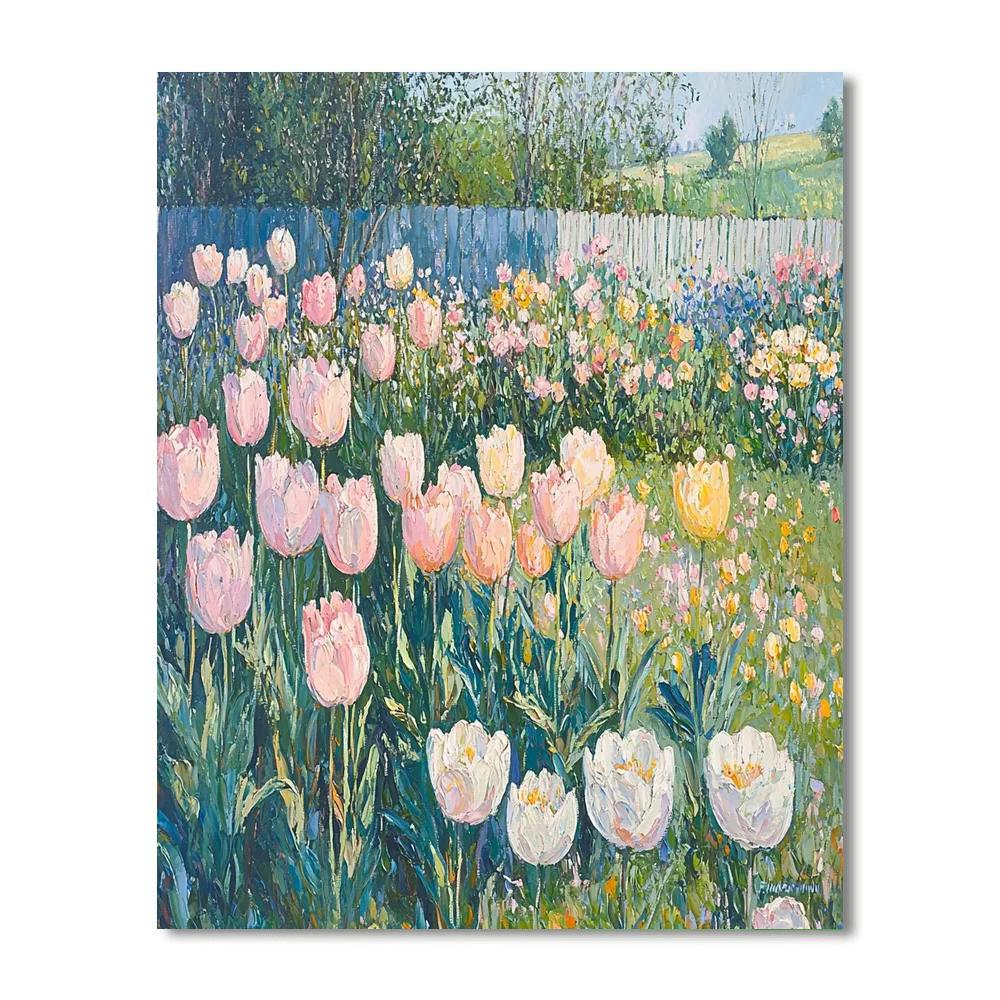 Camille Pissarro Inspired Serene Spring Blossoms  Number Painting