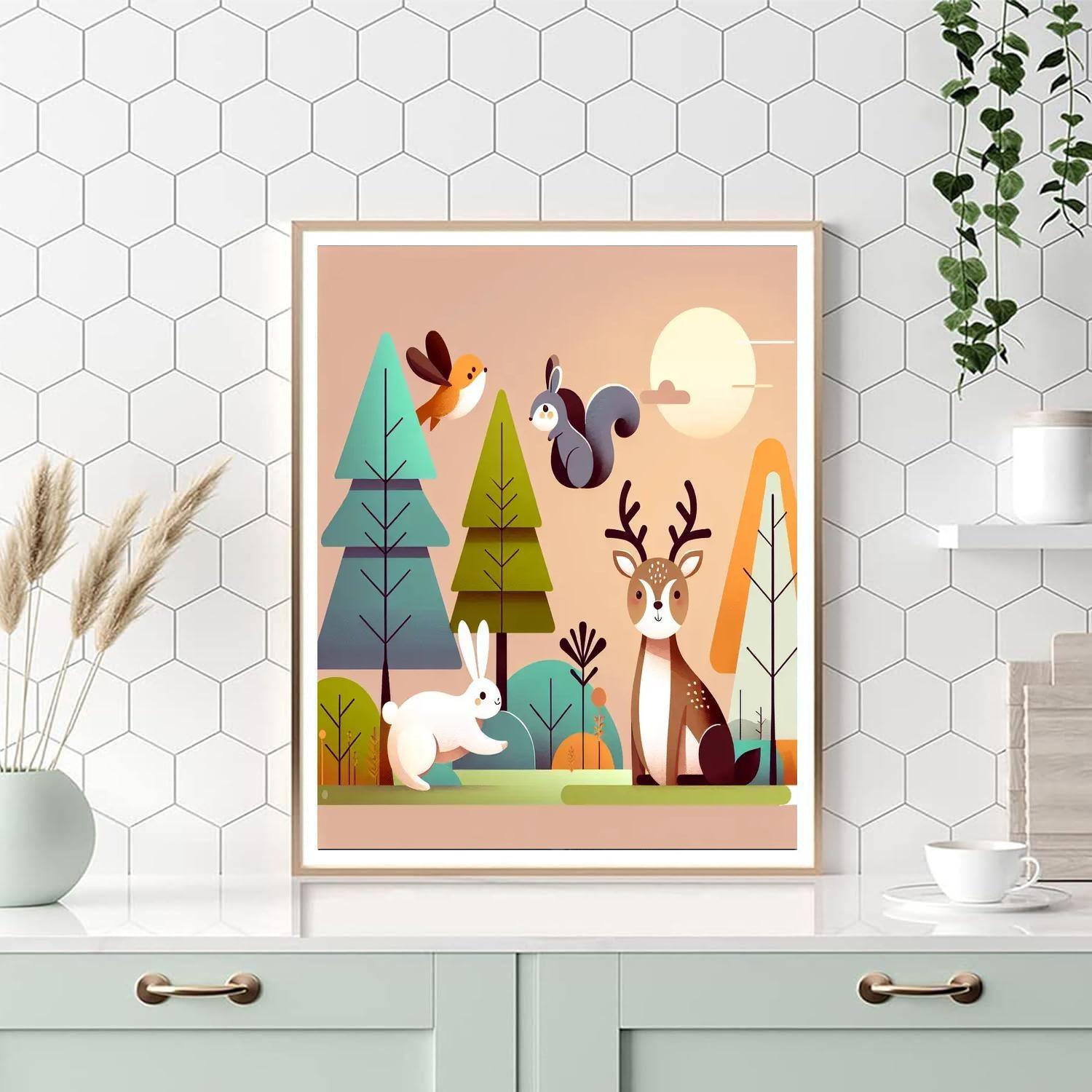 A Day With Forest Friends Numbered Painting Kits