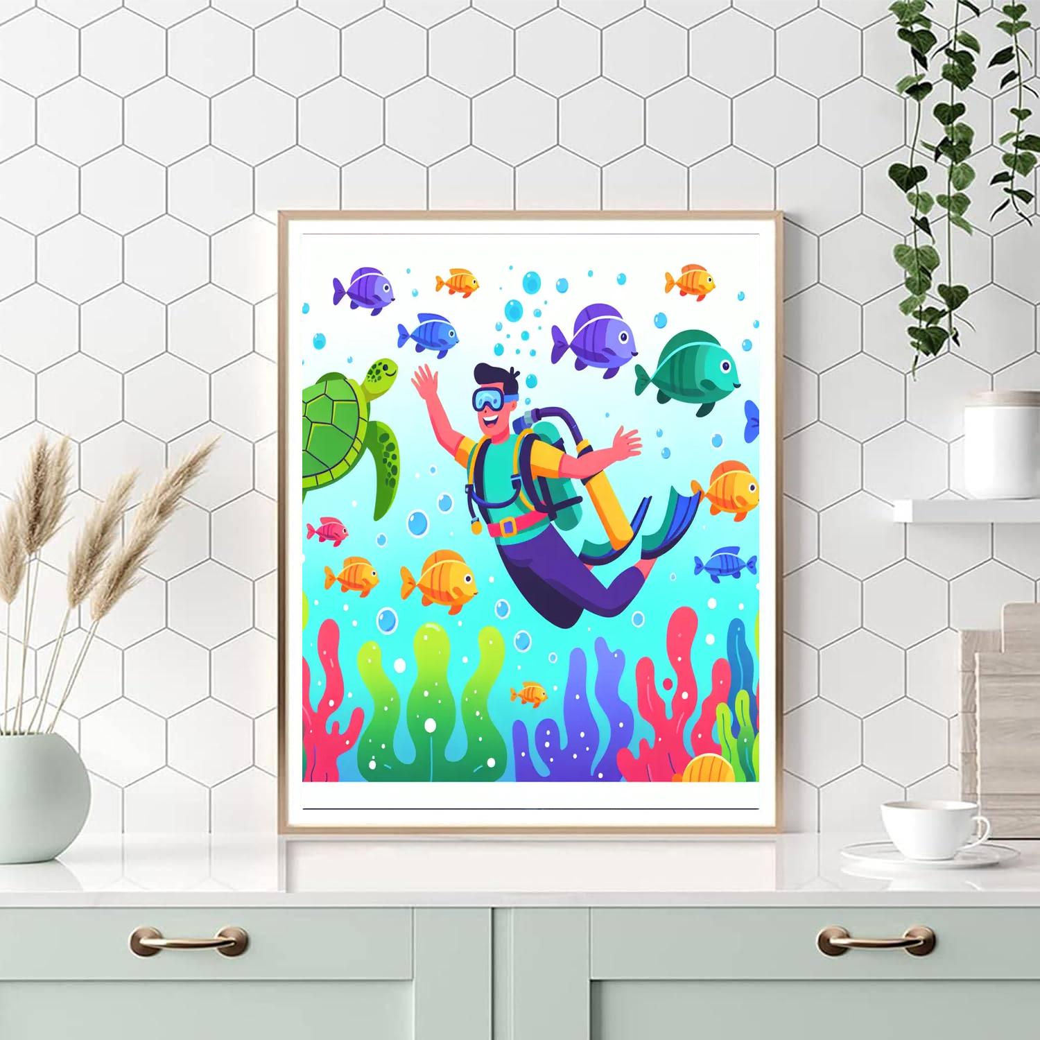 Undersea Adventure Exploration Number Painting