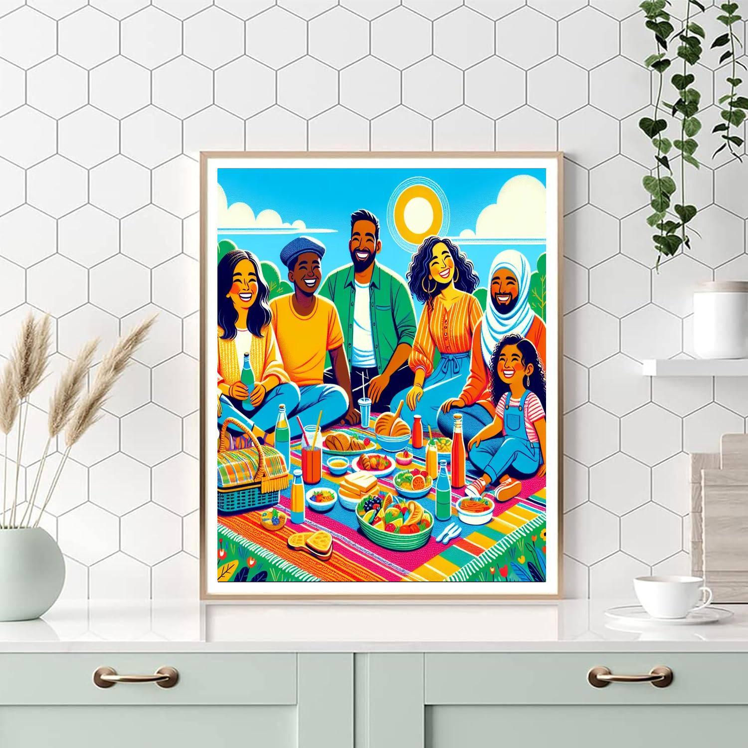 Joyful Picnic Day Painting By Numbers Kit